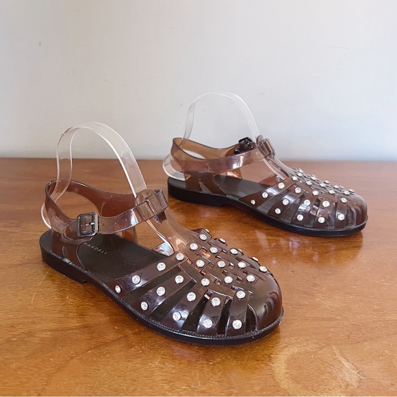 Loeffler Randall • Rhys Brown Jelly Sandal cage gladiator rhinestone strappy - Picture 13 of 15